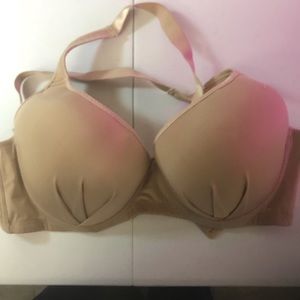 Padded push up bra crossed back